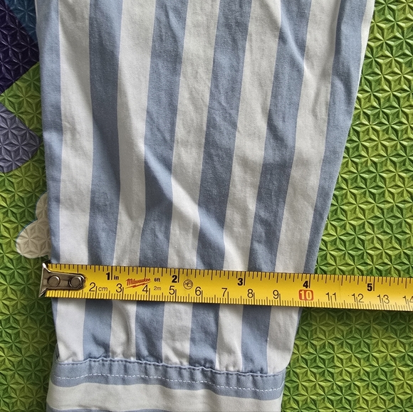 Lauren Blue and White Striped Shirt with Lace Detail Size MP - Picture 15 of 16